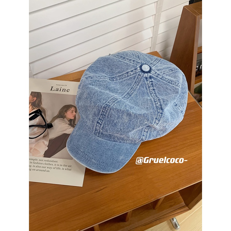 Mũ Beret Denim Phong Cách Hàn Quốc Thời Trang Cho Nữ