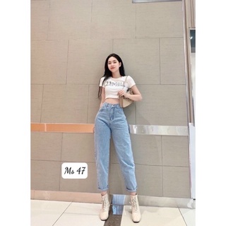 QUẦN BAGGY JEAN NỮ CẠP CAO-CS