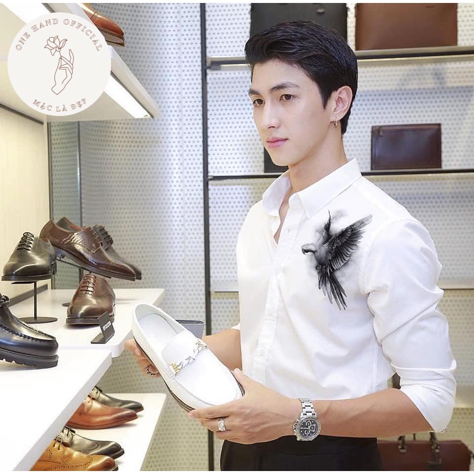 Áo Sơ Mi Hộp In 💕1𝖍𝖆𝖓𝖉💕Áo Sơ Mi Lụa Nam Mặc Không Nhăn, Không Xù, Không Bay Màu - Mặc Là Đẹp - Mã SMIHT