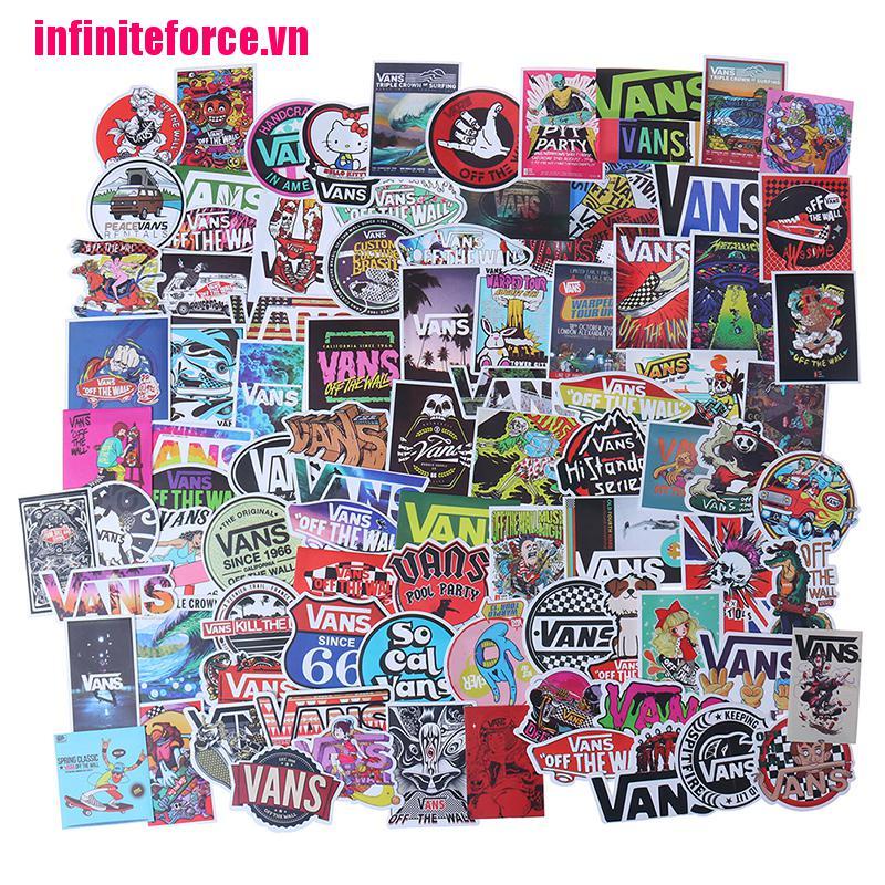 100 Miếng dán trang trí laptop họa tiết graffiti xe hơi / xe vans