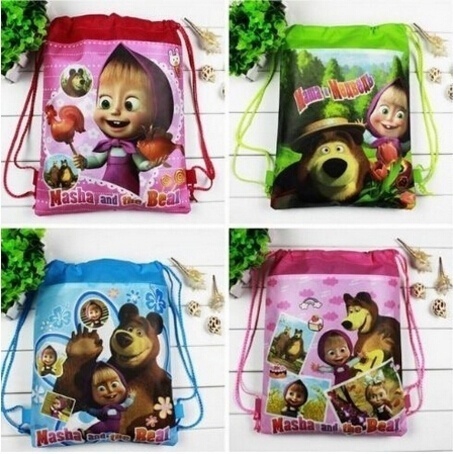 Ba Lô Dây Rút In Hình Hoạt Hình Masha And The Bear