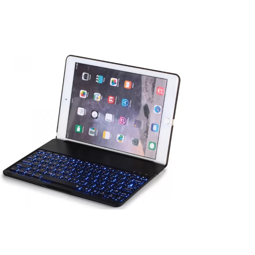 Bàn phím Bluetooth ipad Pro 9.7 (Black) - Thiết kế sang trọng - 7 màu đèn cho bàn phím