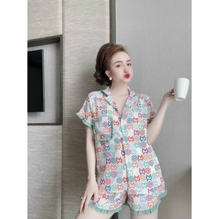 (BỘ NỮ 40-58KG) BỘ PIJAMA ĐÙI NỮ LỤA MANGO LOẠI 1