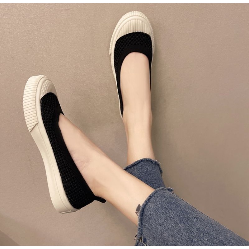 Giày slipon nữ cổ chun siêu xinh 2 mầu đen, nâu mã 345