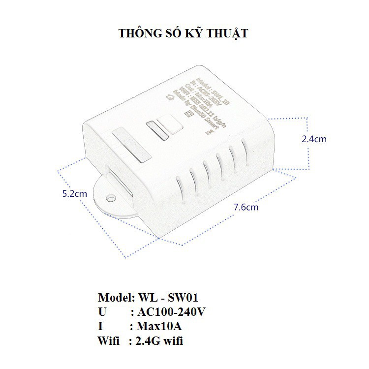 Công tắc điều khiển từ xa đa năng qua Wifi