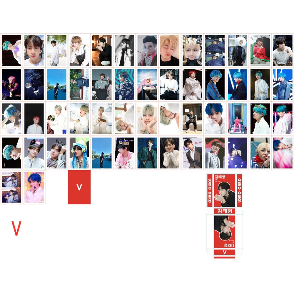 Ready stock 54PCS/set KPOP BTS Paper Lomo Card World Collective Photo Cards Group