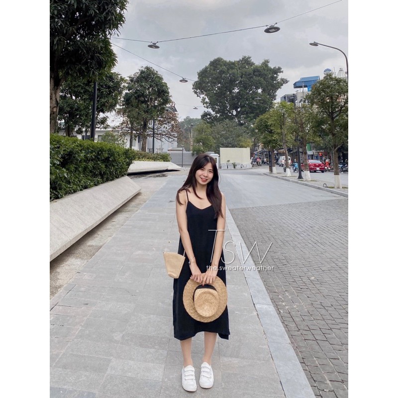 Váy hai dây voan trơn 02, đầm 2 dây trơn (ảnh thật) | BigBuy360 - bigbuy360.vn