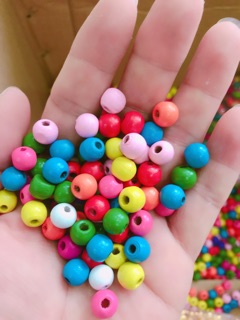 Hạt gỗ tròn 6mm-10mm (10g)