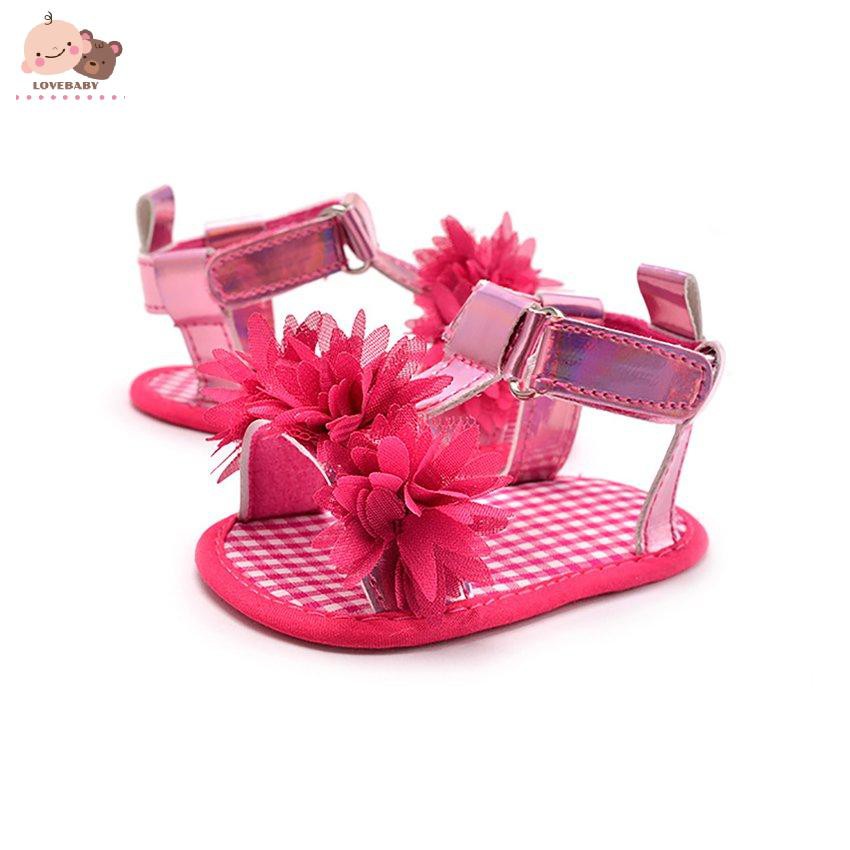 Giày Sandal Đính Hoa Đế Mềm Chống Trượt Cho Bé