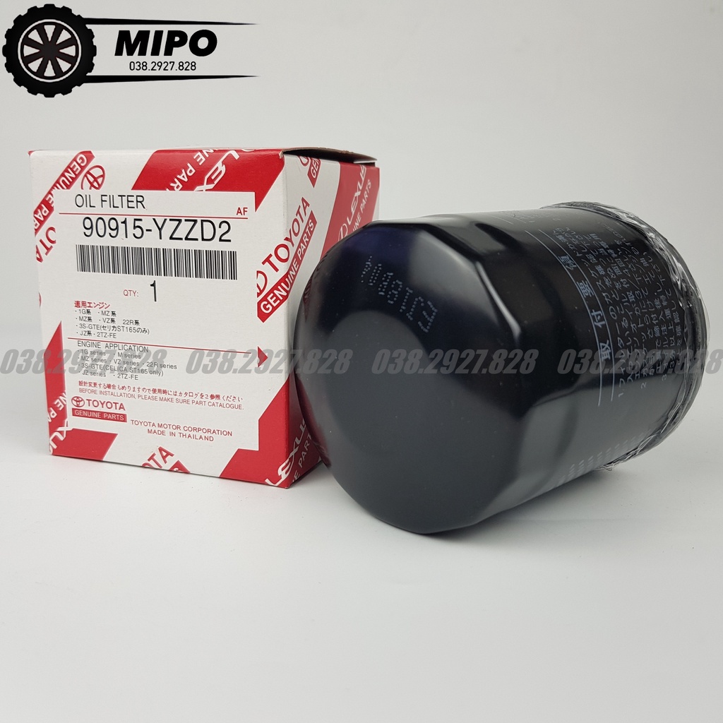 Lọc nhớt (lọc dầu) động cơ xe Hiace, GS300, SC300, Innova, Vigo, Lancruiser, Sienna (Mã: 90915YZZD2 / 90915TB001)