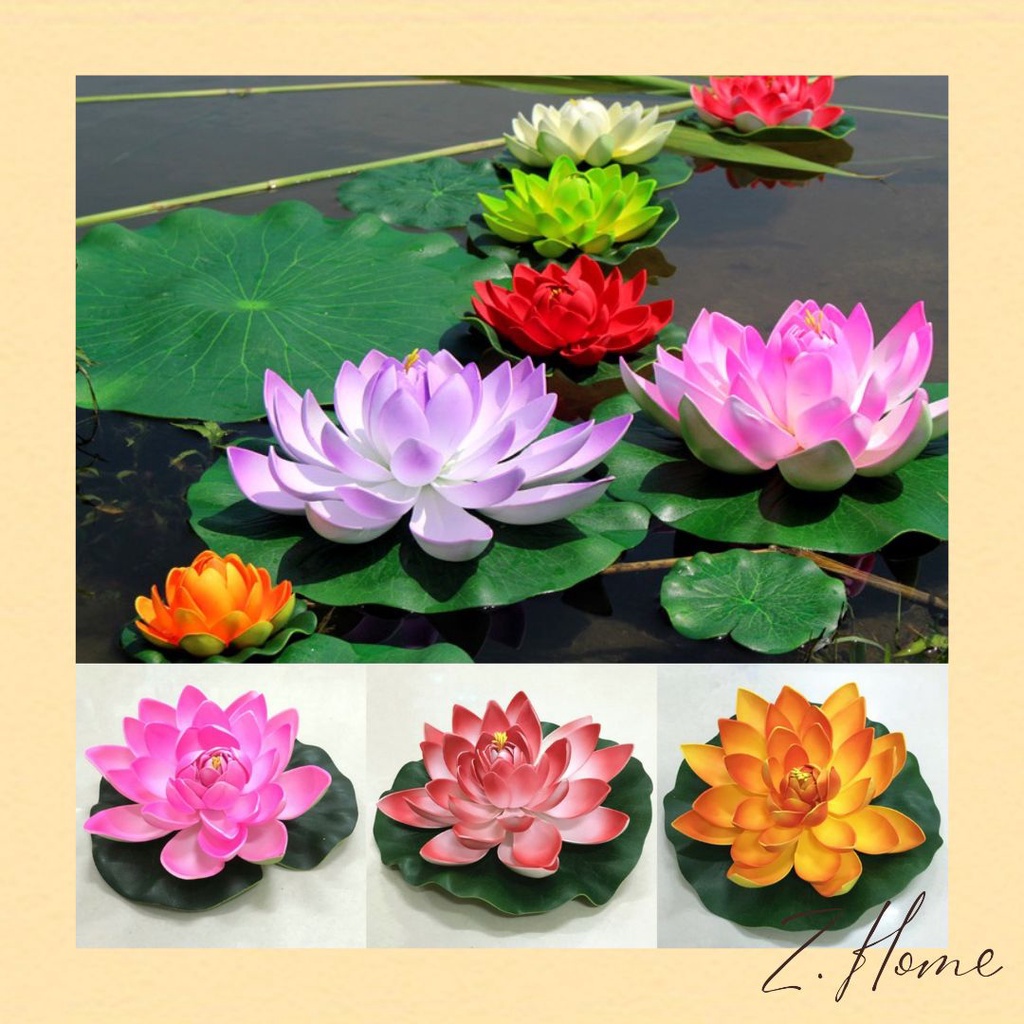 Bông hoa sen to/ nhỏ xốp thả bể cá ao hồ (hoa giả 10 màu) - Decor phòng khách, ao hồ, sân vườn