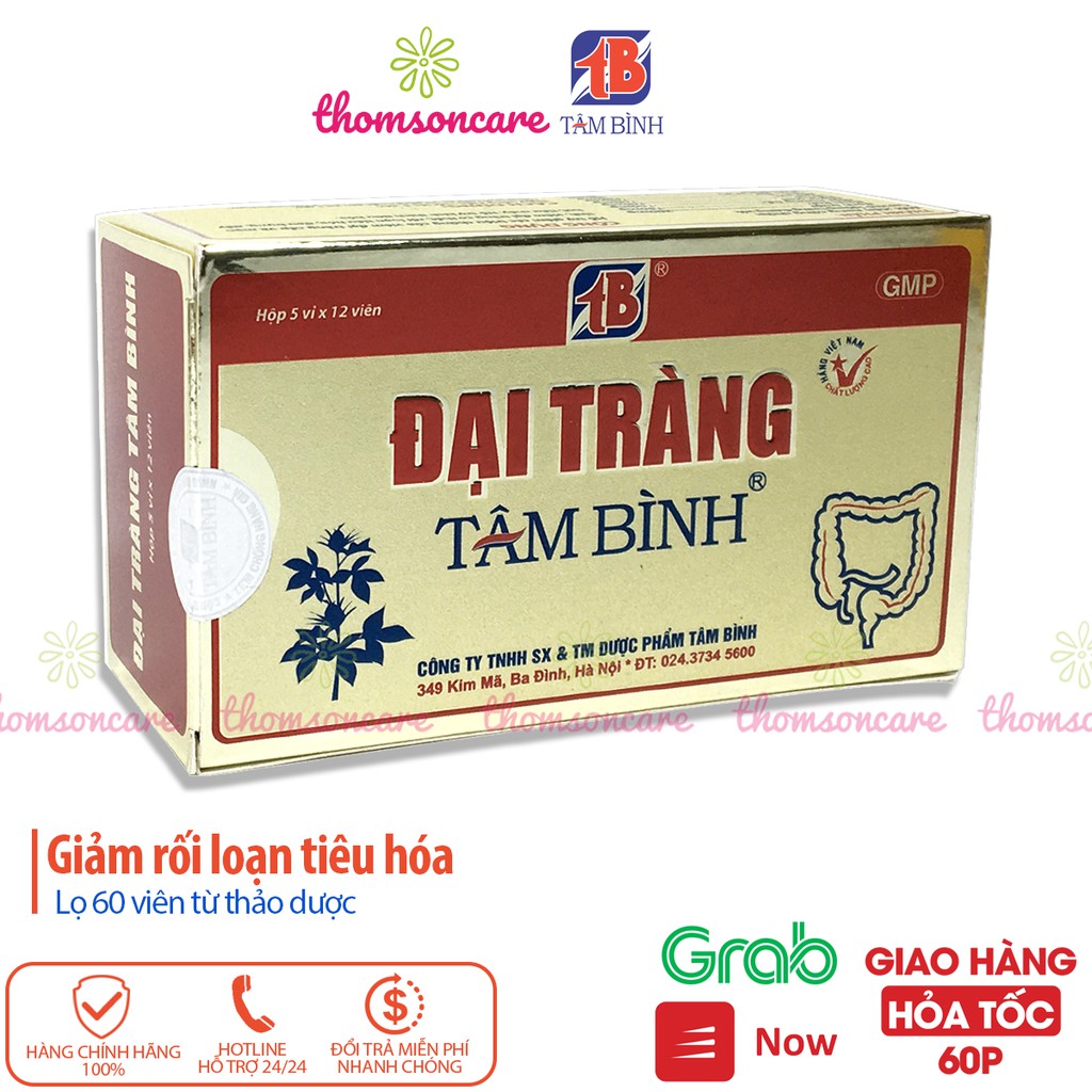 Đại tràng tâm bình - Hỗ trợ ổn định tiêu hóa, đại tràng Hộp 60 viên