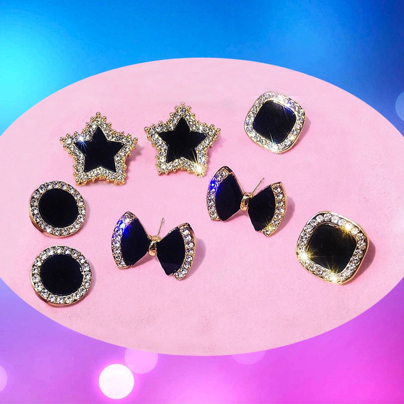 Bông Tai Hình Chữ Thập/ Trái Tim/ Ngôi Sao/ Mặt Trăng Xoắn Ốc Đơn Giản Thời Trang Cho Nữ