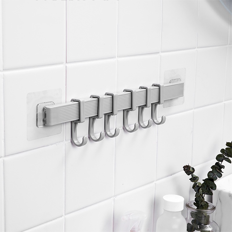 Giá Treo Đồ 6 Hàng Móc Dán Tường Không Cần Đóng Đinh Sáng Tạo Cho Nhà Bếp Nhà Tắm