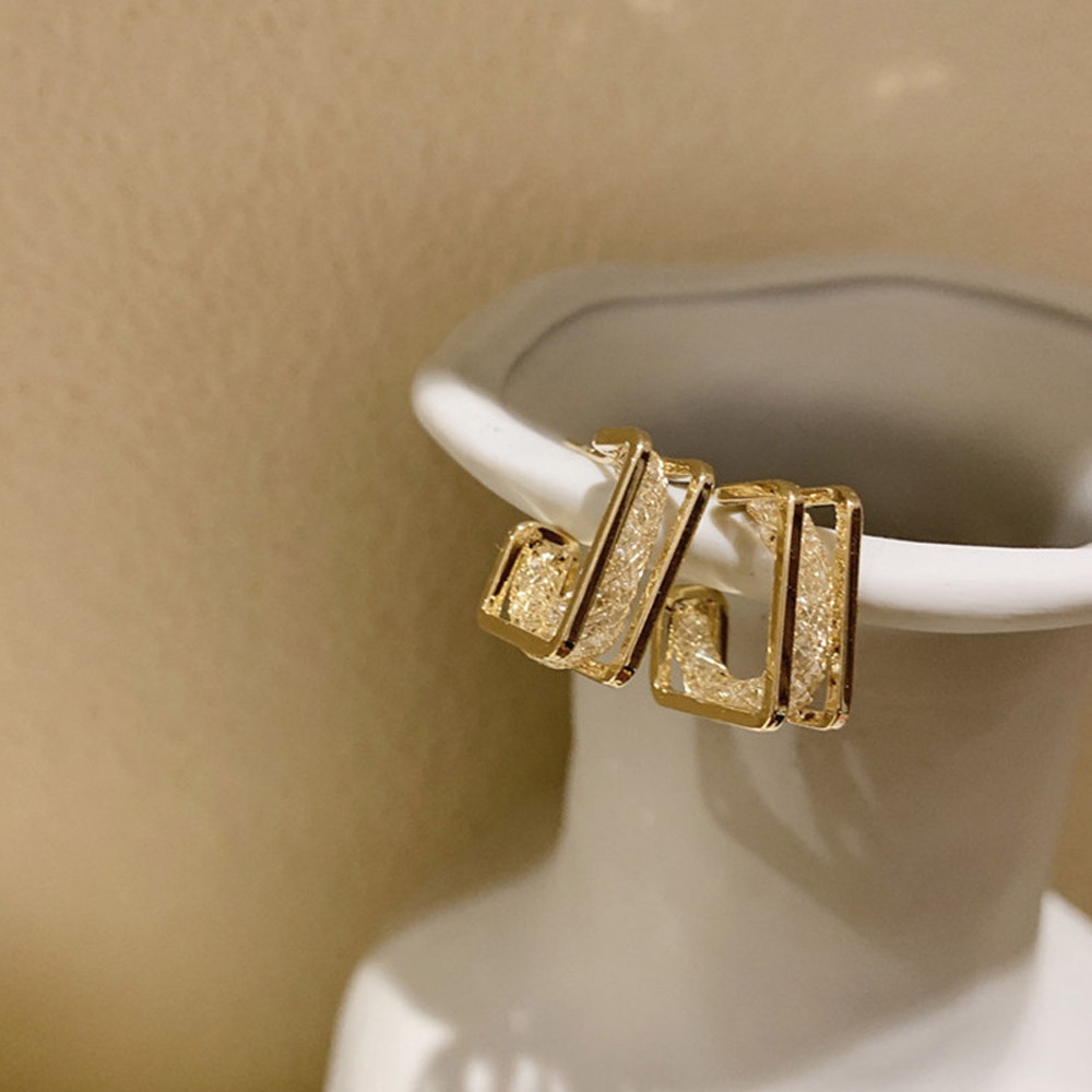 Bông tai hình học màu sắc đẹp mắt mạ S925 phong cách punk thời trang cho nữ