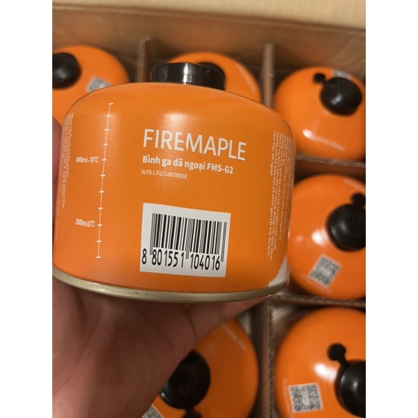 Bình gas mini du lịch trại chính hãng Fire Maple FMS-G2 230g nhập khẩu Hàn Quốc.