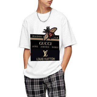 [NEW]  Áo thun ngắn tay, tay lỡ unisex không cổ Gucci LV Áo rộng, chất cotton pha nhẹ, thoáng mát PPS0039