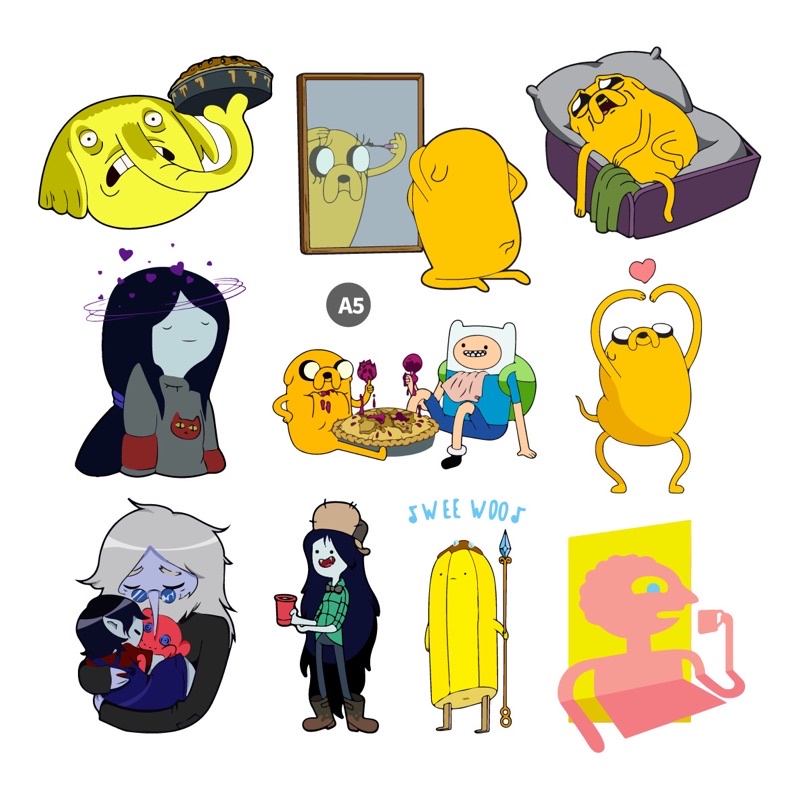 Combo 10/20/30/40/ 50 Sticker dán cao cấp HOẠT HÌNH ADVENTURE TIME siêu đẹp, dán nón, điện thoại, xe máy NT 39