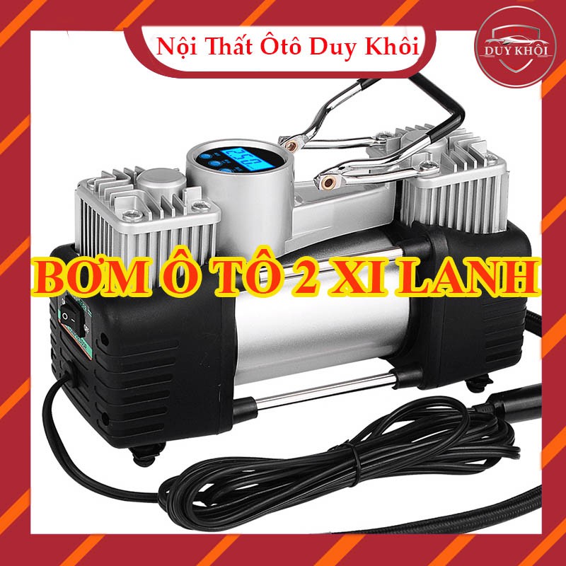 Bơm 2 xi lanh mã lực lớn - Bơm lốp ô tô 2 xilanh công suất lớn chuyên dụng cao cấp