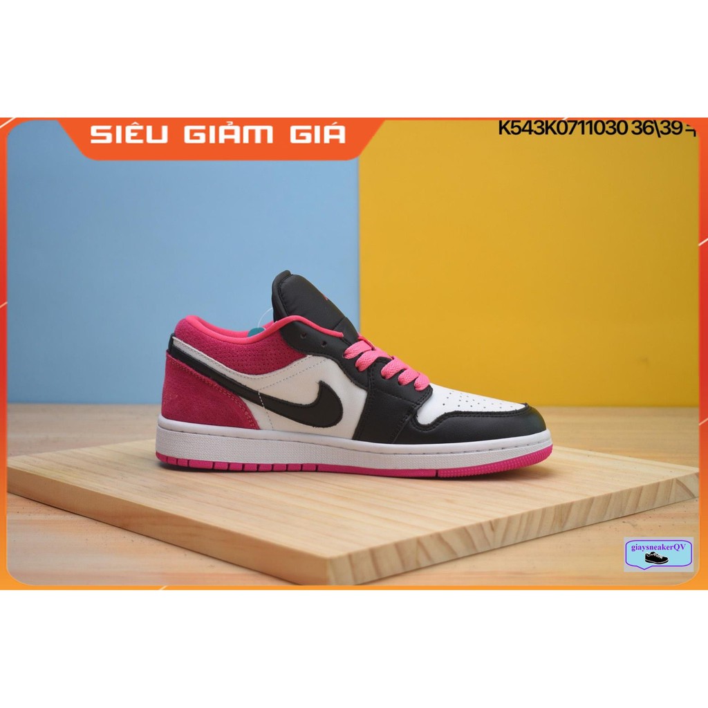 Giày thể thao Air Jordan 1 Low Black Active Fuchsia cổ thấp siêu đẹp cho nam và nữ