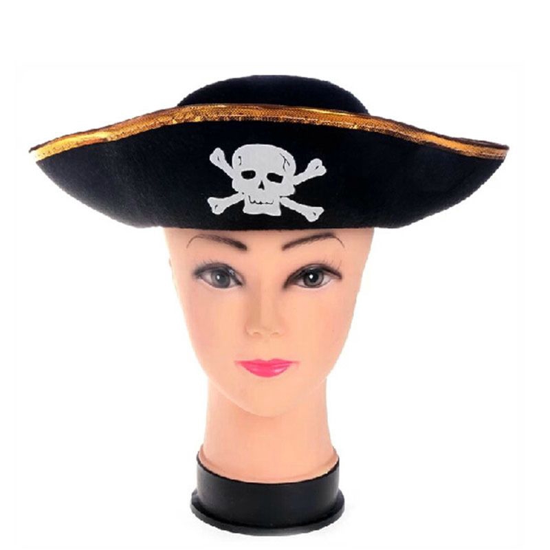 Tri Corner Pirate Hat Three Cornered Buccaneer Costume Accessory Hat