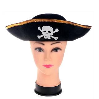 for Tri Corner Pirate Hat - Three Cornered Buccaneer Costume Accessory Hat