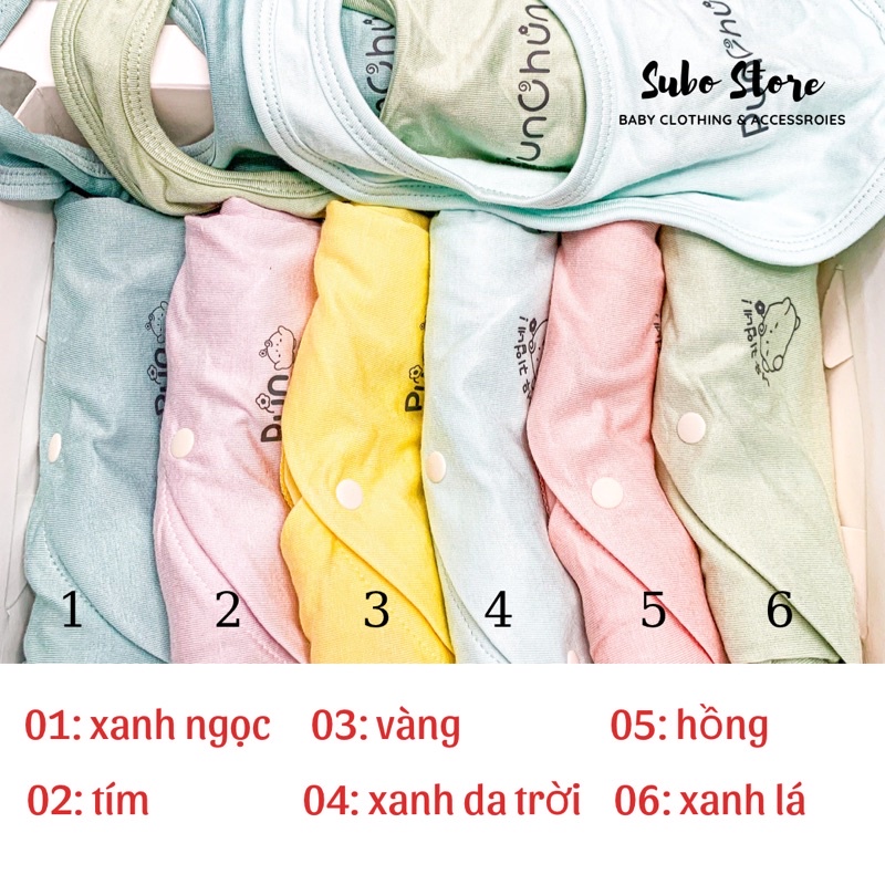 CHAANG Bộ cài chéo dài tay quần dài Pun chun cho bé Bộ quần áo sơ sinh cài chéo
