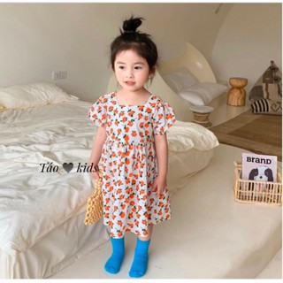 Váy hoa thắt nơ điệu đà bé gái