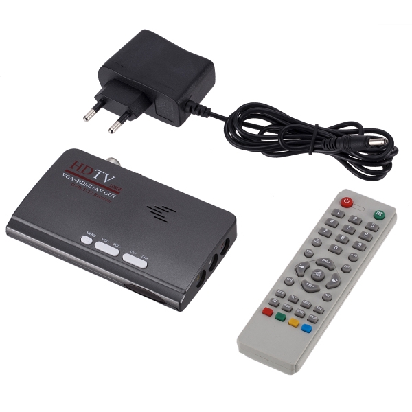 DVB-T/DVB-T2 TV Tuner Receiver DVB T/T2 TV Box VGA AV CVBS 1080P HDMI Digital