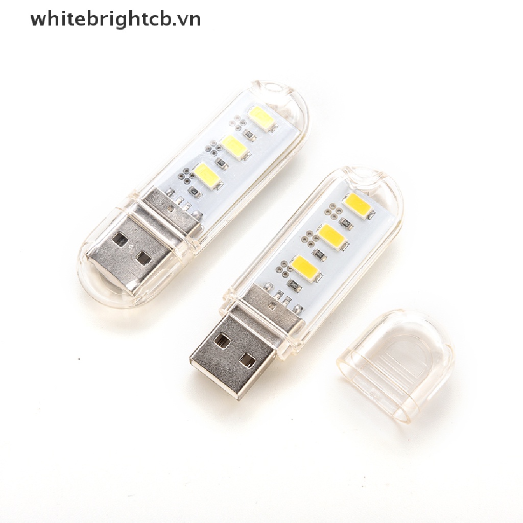 Móc Khóa Đèn LED 3 Bóng Hình Ổ Đĩa U Ánh Sáng Trắng