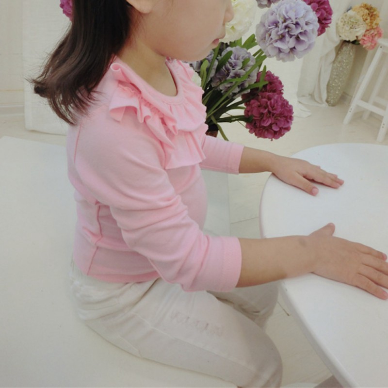 Áo thun cotton tay dài kiểu dáng công chúa dùng cho bé gái