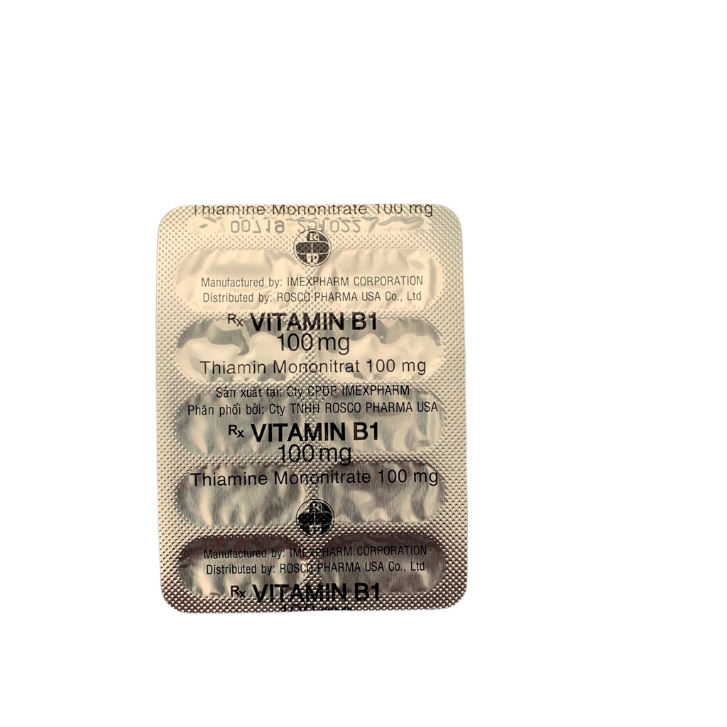 Vitamin B1 - Hộp 100 viên phòng ngừa thiếu hụt vitamin