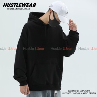 Áo Hoodie Nỉ Form Rộng Nam Nữ Freesize Unisex Màu Đen Trơn - Co Giãn SIÊU HOT (FREE SHIP TOÀN QUỐC - Ảnh Thật)