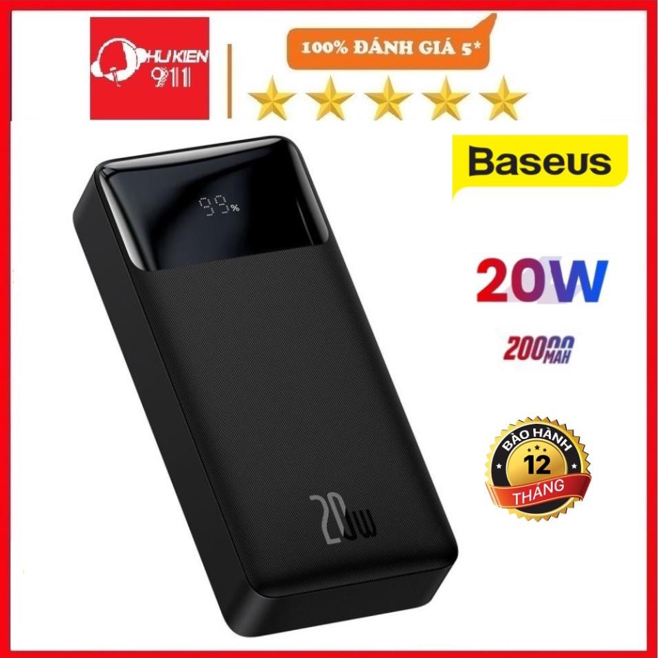 Pin sạc dự phòng baseus bipow 20W, 10000mah, 20000mah cho iphone, samsung oppo xiaomi sạc nhanh 20w