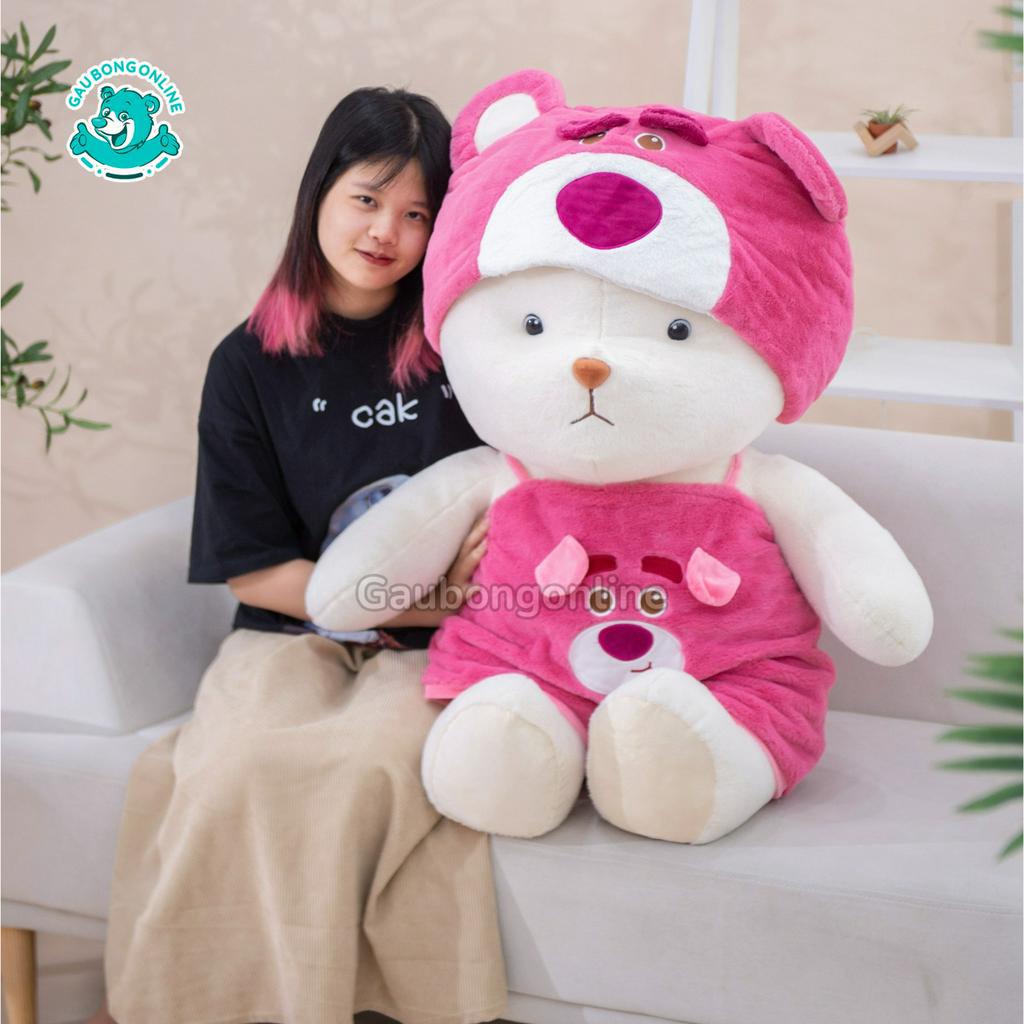 Gấu Bông Lena Teddy Đội Mũ Đeo Yếm Cosplay Lotso, Stitch, Pikachu Dễ Thương Xinh Xắn, Gấu Bông Online Cao Cấp