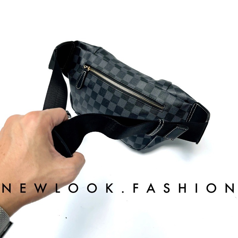 ★ TÚI BAO TỬ ĐEO CHÉO NAM NỮ DA PU HOẠ TIẾT CARO KHOÁ KÉO