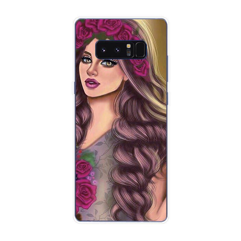 Samsung Galaxy S7 Edge S8 S8+ Plus Soft TPU Silicone Phone Case Cover Hand Drawn Beauty 3