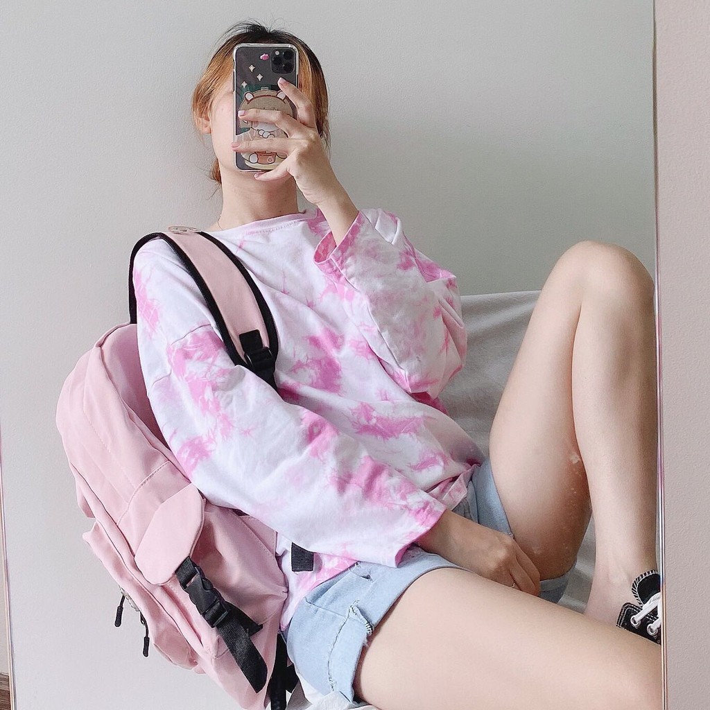 Áo Tay Dài Loang màu nam nữ YAYSHOP chất cotton mềm mịn 2 màu (xẻ tà) hình thật form unisex