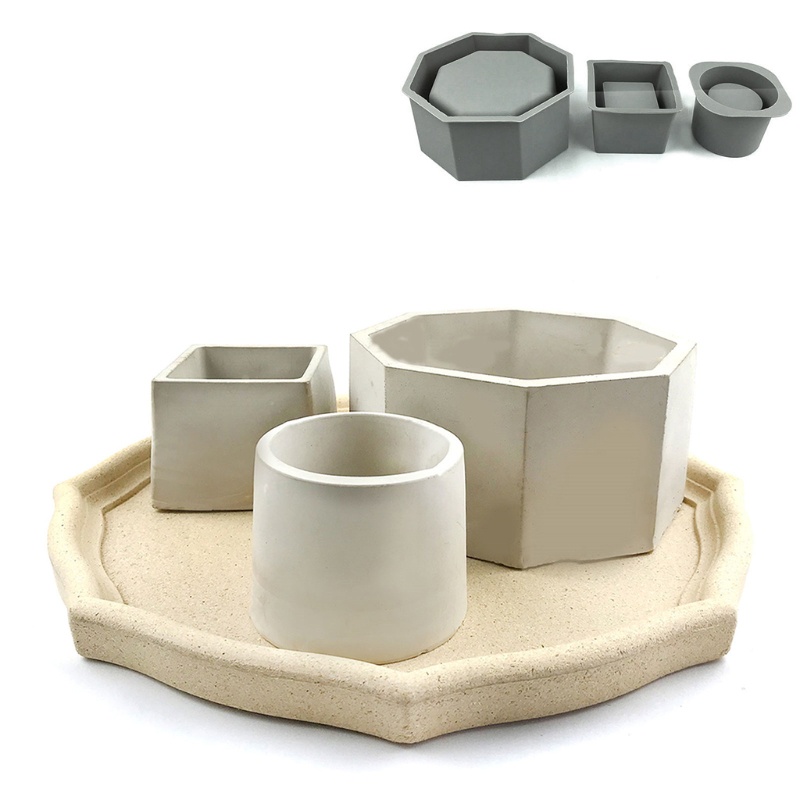 Khuôn Silicone Làm Chậu Hoa / Xà Phòng Bằng Resin