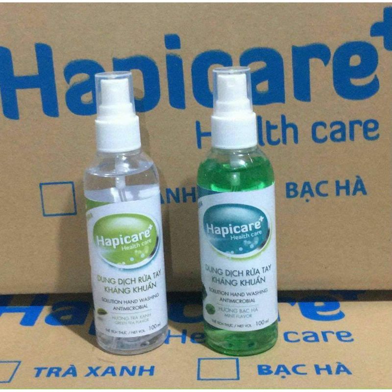 Nước rửa tay khô Hapicare 100ml dạng xịt tiện lợi