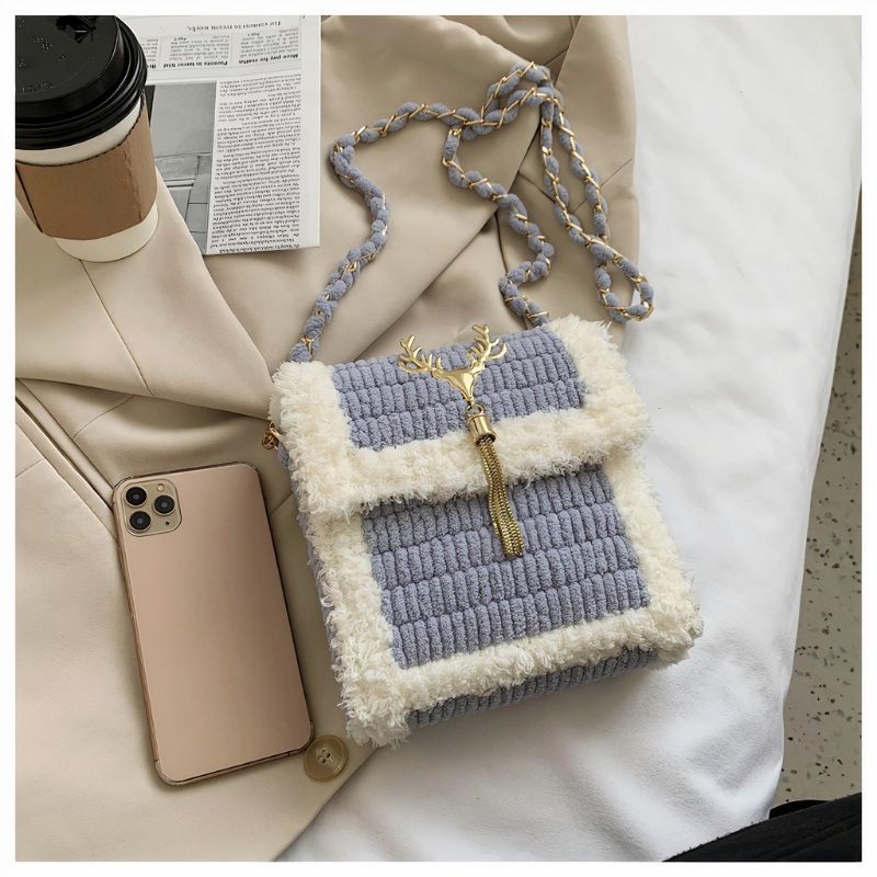 Túi Đeo Chéo Handmade Nhỏ Tự đan Mác Hươu  - Phụ Kiện Đan Túi