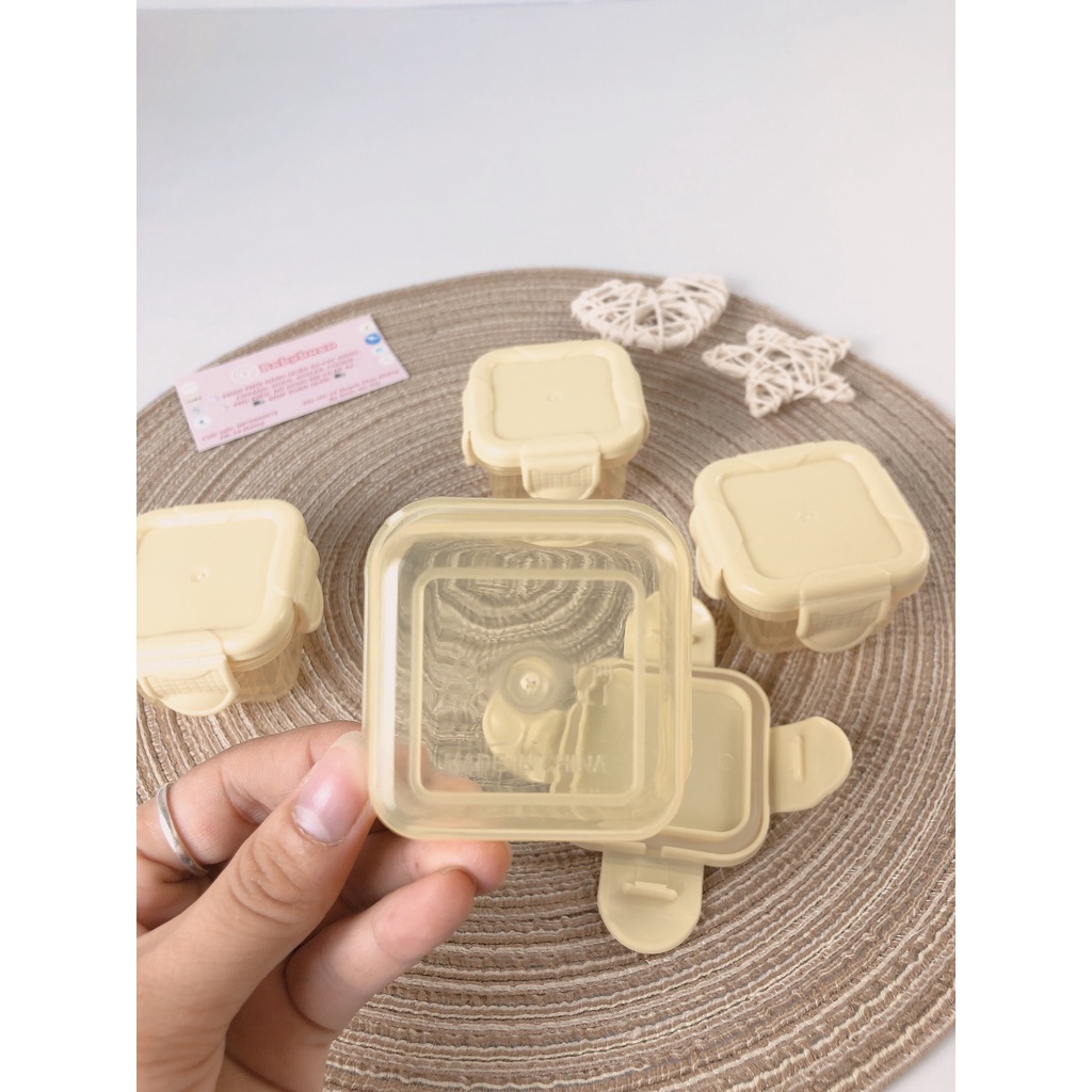 Hộp Trữ Đông,Bảo Quản Đồ Ăn Dặm Cho Bé Chống Rò Rỉ Set 4 Hộp Babibu - HTD4