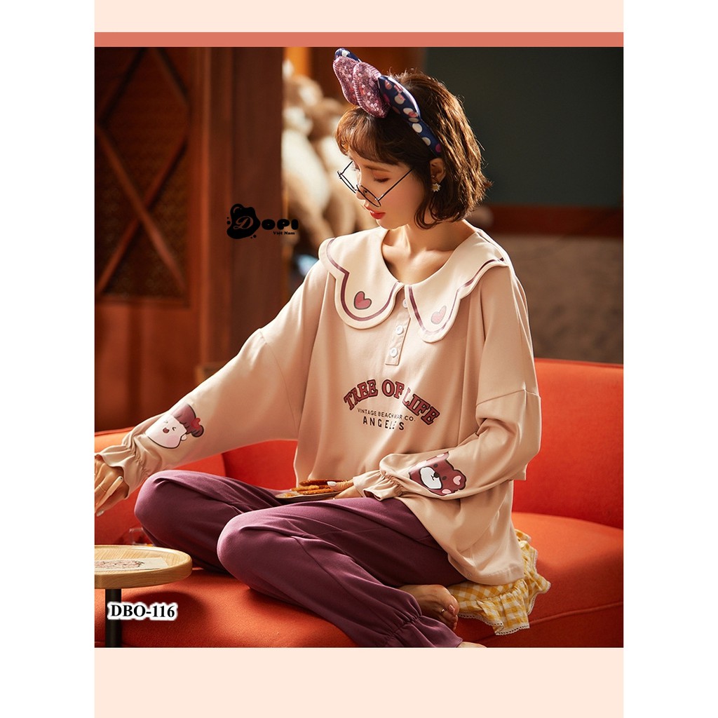 (DBO116) Đồ bộ mặc nhà thu đông dài tay cao cấp