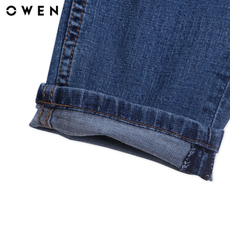 Quần Jean Nam Quần Bò Nam Hàng Hiệu Cao Cấp Owen QJSL23060 Ống Côn Slim Fit Màu Xanh Nhạt Trơn Chất Liệu Cotton | BigBuy360 - bigbuy360.vn