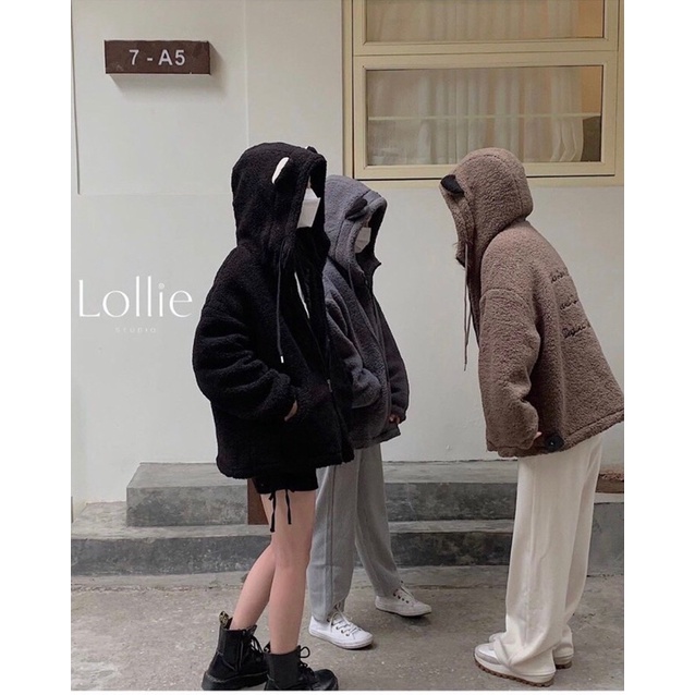 Áo khoác lông tai gấu ( 3 màu Đen, Xám, Nâu ) | BigBuy360 - bigbuy360.vn