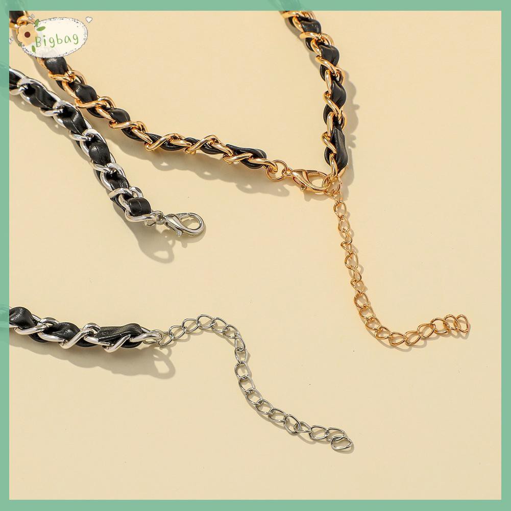 Vòng Cổ Choker Mini Làm Từ Da Pu Phong Cách Hiphop