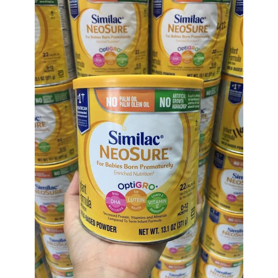 Sữa Bột Mỹ Similac Neosure Cho Trẻ Thiếu Tháng Từ 0-12 Tháng - 371g Mỹ (08/2022)
