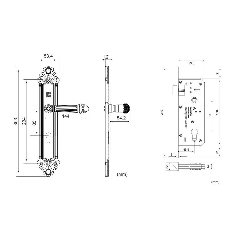 [CHÍNH HÃNG] Khóa tay nắm HC 8526 PVDGO Huy Hoàng thích hợp sử dụng cho cửa gỗ cao cấp, lớn, 2 cánh.