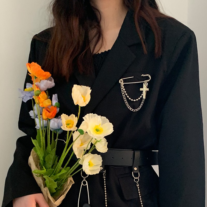 Cài Ngực Áo Thiết Kế Hình Chữ Thập Cá Tính Thời Trang