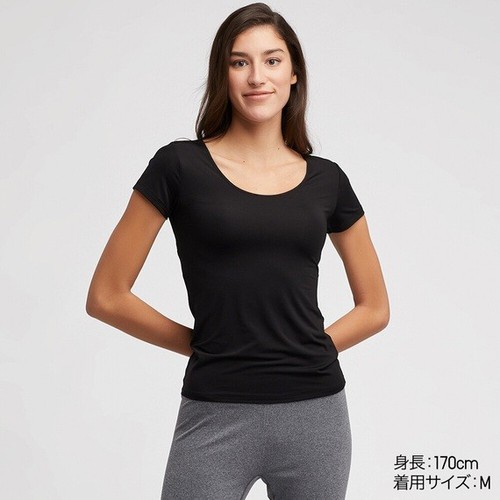 Áo làm mát nữ Uniqlo cổ tròn cộc tay mẫu mới 413655